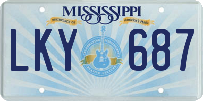 MS license plate LKY687