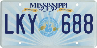 MS license plate LKY688