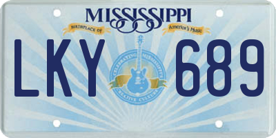 MS license plate LKY689