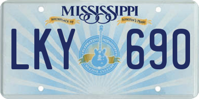 MS license plate LKY690