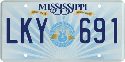 MS license plate LKY691