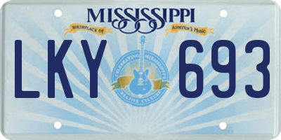 MS license plate LKY693