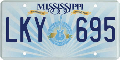MS license plate LKY695