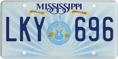MS license plate LKY696