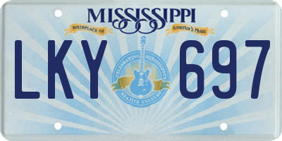 MS license plate LKY697