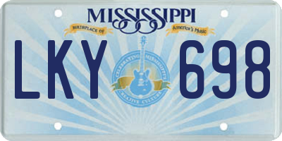 MS license plate LKY698