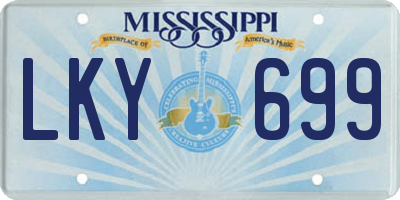 MS license plate LKY699