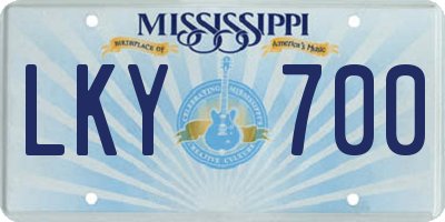 MS license plate LKY700