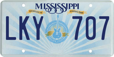 MS license plate LKY707
