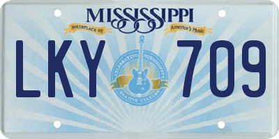 MS license plate LKY709
