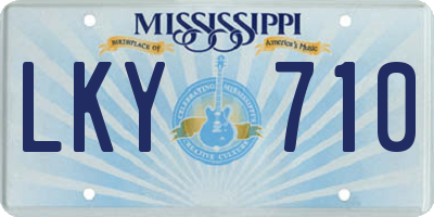 MS license plate LKY710