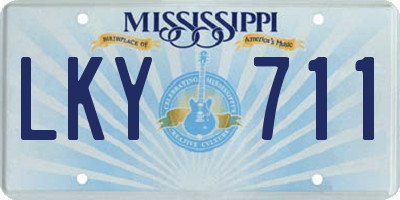 MS license plate LKY711