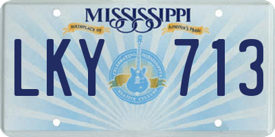 MS license plate LKY713