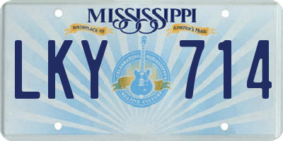 MS license plate LKY714