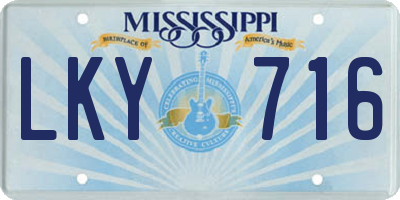 MS license plate LKY716
