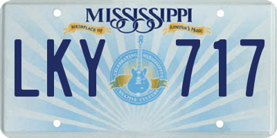 MS license plate LKY717