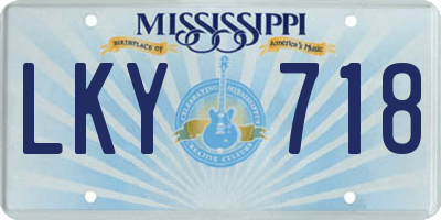 MS license plate LKY718