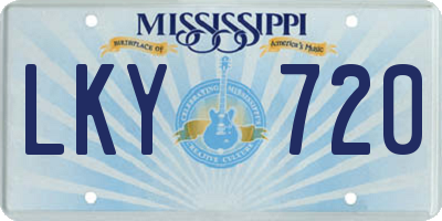 MS license plate LKY720