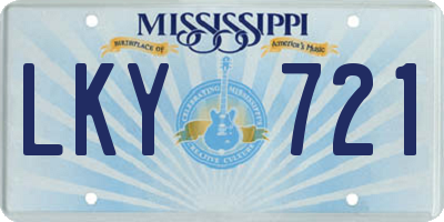 MS license plate LKY721