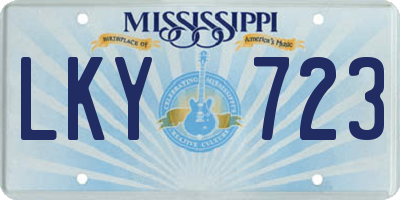 MS license plate LKY723