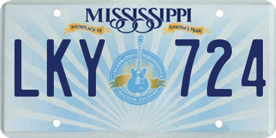 MS license plate LKY724
