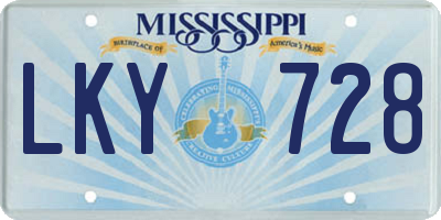 MS license plate LKY728
