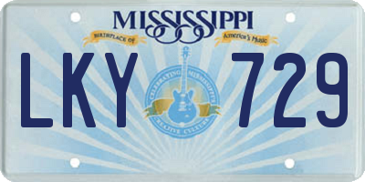 MS license plate LKY729