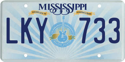 MS license plate LKY733
