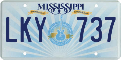 MS license plate LKY737