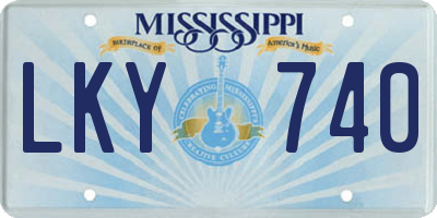 MS license plate LKY740