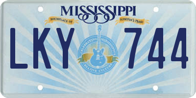 MS license plate LKY744