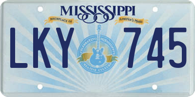 MS license plate LKY745