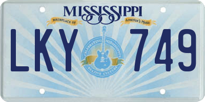 MS license plate LKY749