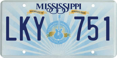 MS license plate LKY751