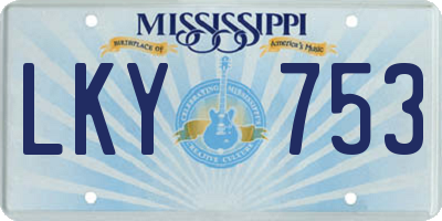 MS license plate LKY753