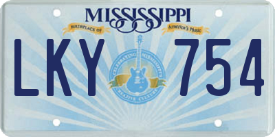 MS license plate LKY754