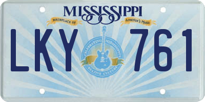 MS license plate LKY761