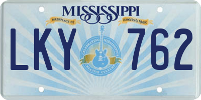 MS license plate LKY762