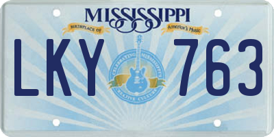 MS license plate LKY763