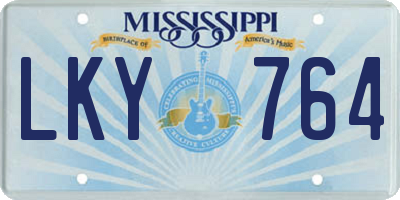 MS license plate LKY764