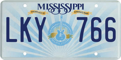 MS license plate LKY766