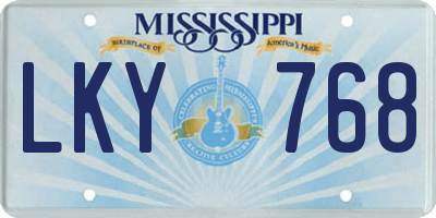 MS license plate LKY768