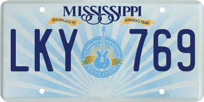 MS license plate LKY769