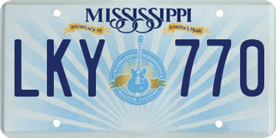 MS license plate LKY770