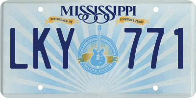 MS license plate LKY771