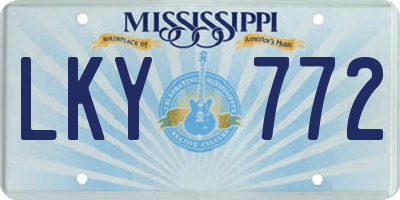 MS license plate LKY772