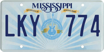 MS license plate LKY774
