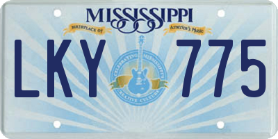 MS license plate LKY775