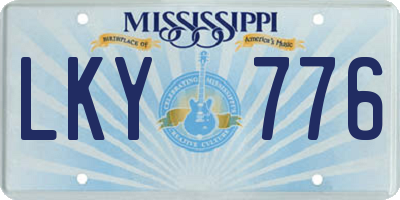 MS license plate LKY776
