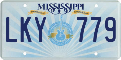 MS license plate LKY779